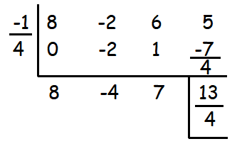 Find Quotient and Remainder Using Synthetic Division