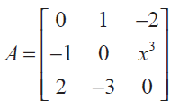 Example for Skew Symmetric Matrix