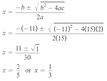 Solving Quadratic Equations By Quadratic Formula